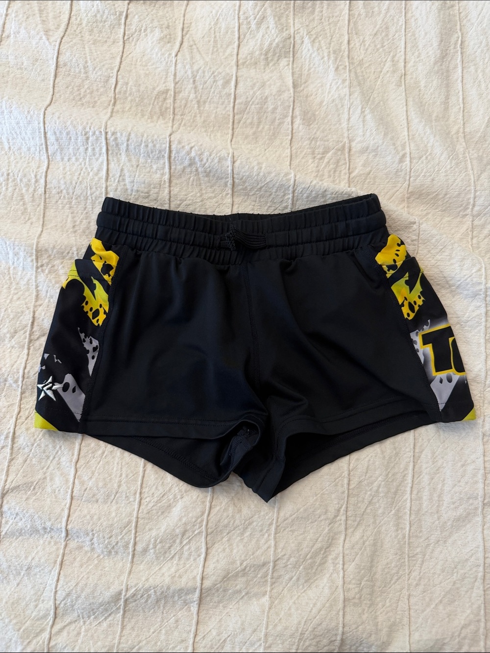 Kids Topgun Rebel Athletic Shorts with Yellow Accent